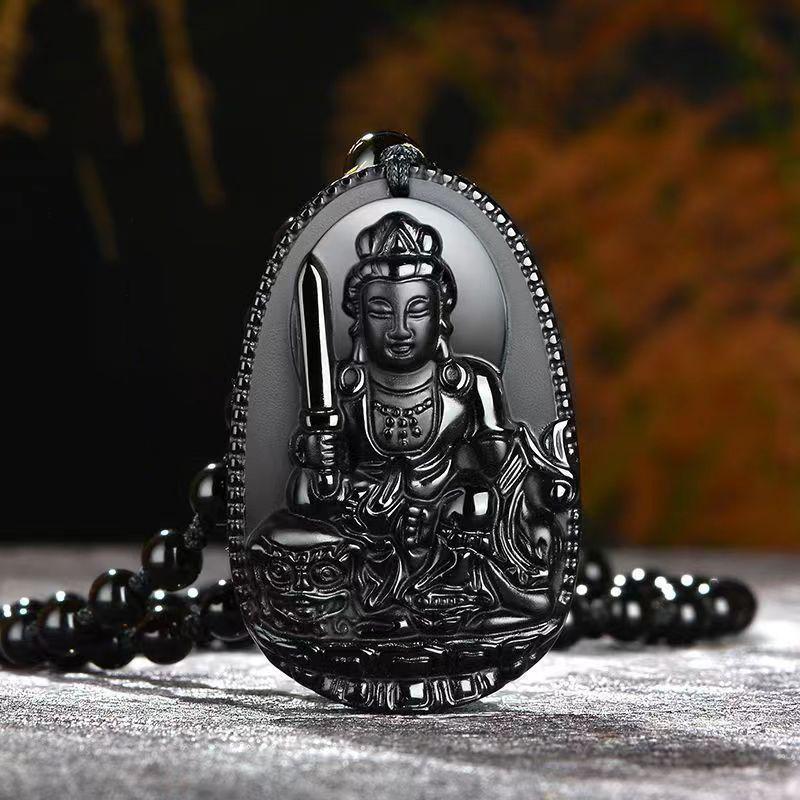 Amitabha Pendant Necklace Carved Buddha Lucky Amulet Necklaces For Women Men Jewelry Gifts