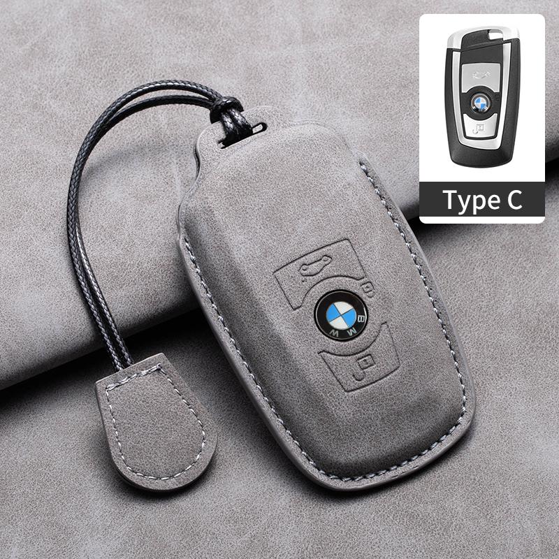 Suede Leather Car Smart Key Case Fob Cover Shell for BMW 1 2 3 4 5 6 7 Series X1 X3 X4 F10 F07 F20 Z10 X5 X6 F36 F25 F26 F30 F34