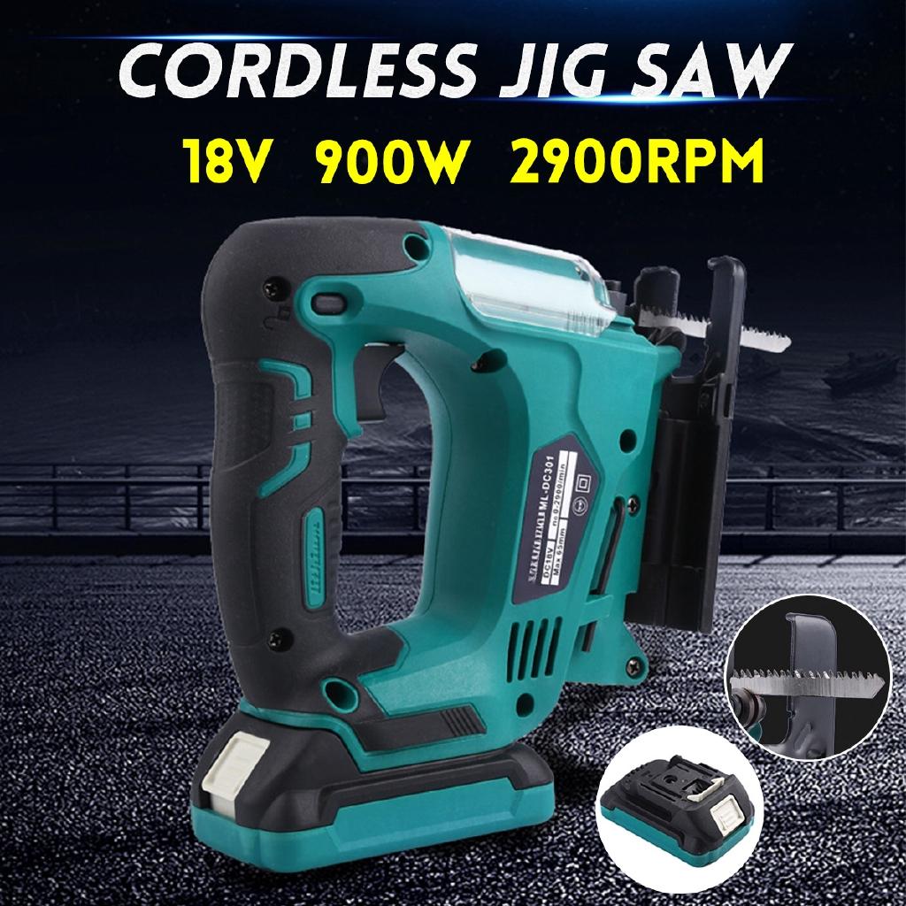 900W Cordless Jig Saw Portable Multi-Function Electric Saw Blades Metal Wood Metal Jigsaw Power Tools with Li-Ion Batter