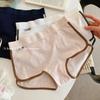 Damen Frühling und Sommer Farbkontrast Reine Baumwolle 10A Antibakteriell Verlängerter Schritt Spurlos Schmale Taille Flacher Winkel Slip