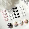 50pcs mix 3D Cute Angel's Wings Nail Charms Pink White Black Angle Wings Nail Rhinestones 7*5mm Resin Flatback Nail Decorations
