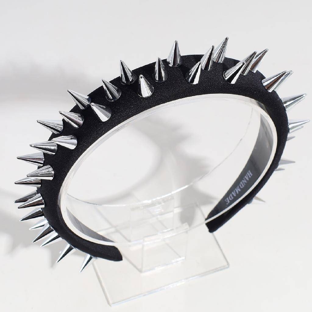 1PC Exaggerated, Designer, Rivet, Black, Hairband, Summer, Wide, Fashion, Punk, Personalized, Headband, Hairpin