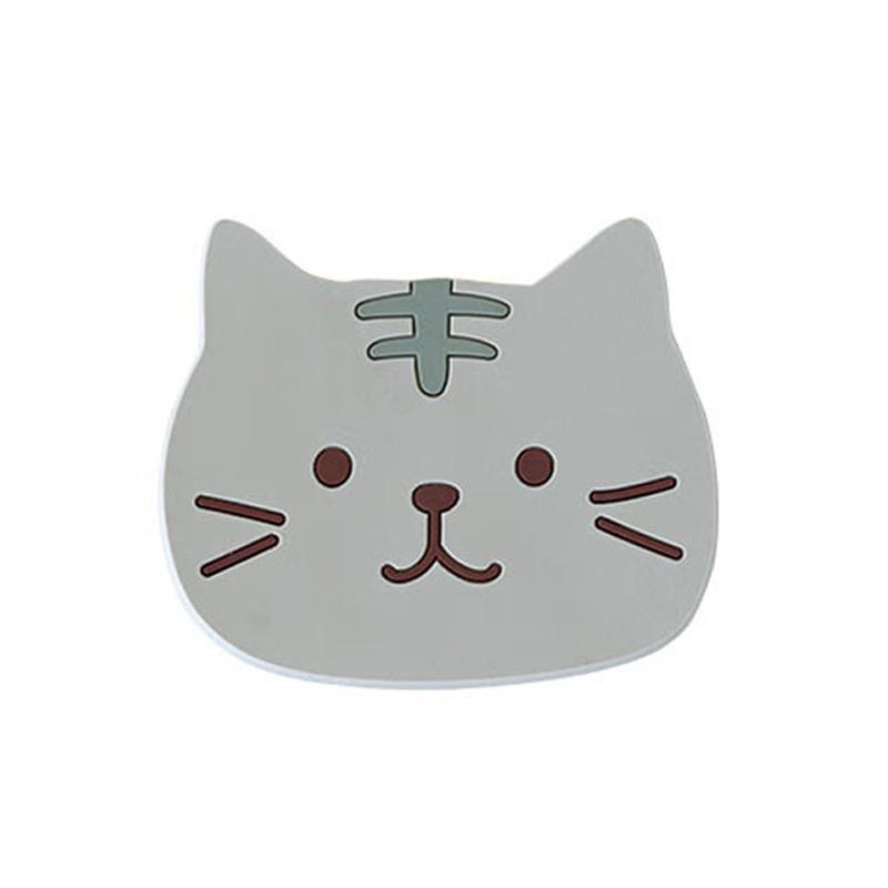 Cute Cat Cup Coasters Reusable Silicone Drink Coasters Non Slip Washable Heat Resistant Glass Cup Rubber Pad Mat Novelty