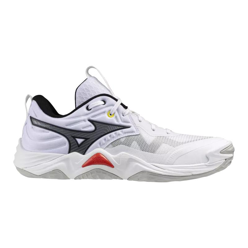 Joom Mizuno Unisex Weiß Wave Momentum Elite Sneaker Textil/Synthetik /Schwarz/Feuerrot Cm