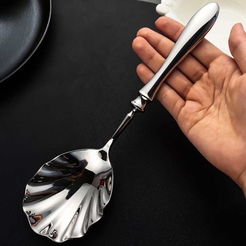 Shell Shape Dessert Spoons French Soup Spoon Creative Stainless Steel Spoons Coffee