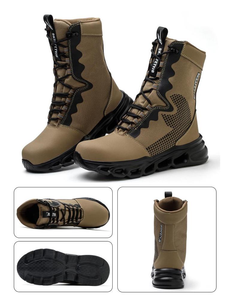 Men's High-Top Waterproof Safety Boots – Anti-Smash, Anti-Puncture, Comfortable for Extended Wear