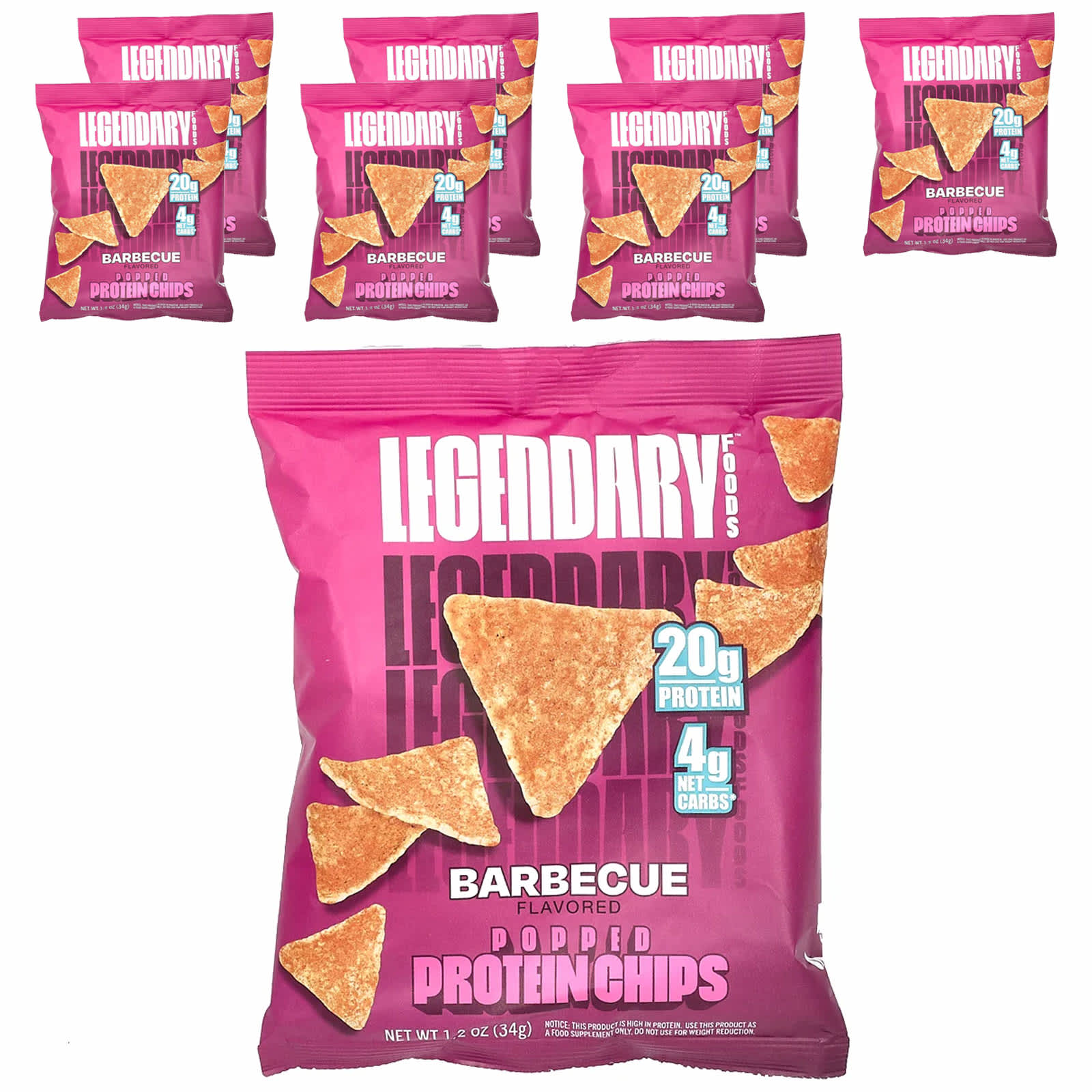 

Legendary Foods, Попкорн з протеїном, Барбекю, 7 пакетів, 1,2 унції (34 г) Кожен