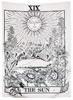 Indian Consigners Tarot Cards Tapestry Black & White The Sun Small Cotton Posters Medieval Europe (100 CM x 75 CM) (The Sun B/W)
