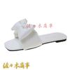Bowknot Slippers Summer Women's Beach Sandals Plain Cute Easy To Wear Flat Room Shoes Shopping Room Wear White Black
