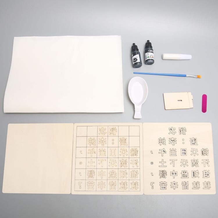 

Diy Movable Type Printing Manual Work Tools Suit Creative Technology Making Scientific Experiment Toy Material Package білий/деревина