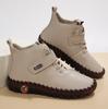 Hand Sewn Bottom Casual Martin Boots Women'S Fleece Mom Cotton Leather Boots