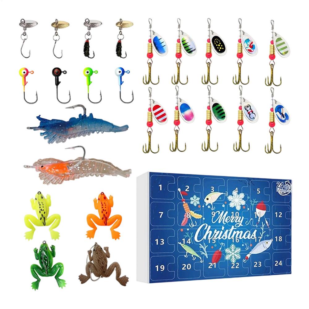 Fishing Baits Freshwater Fishing Tackle Kit Christmas Advent Countdown 2025 Boxed Baits For Trout Bass Catfish Beginner Men