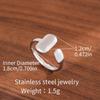 Stainless Steel Adjustable Open Ring - Colorfast Titanium Jewelry