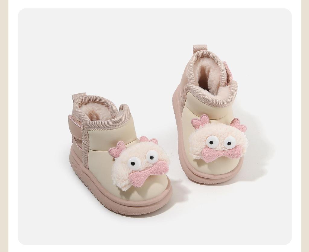 Scarpe in Pelliccia Cartoni Animati da Bambina Autunno/Inverno 2025: Stivali da neve Bassi Caldi con Velluto, Stile Casual e Versatile