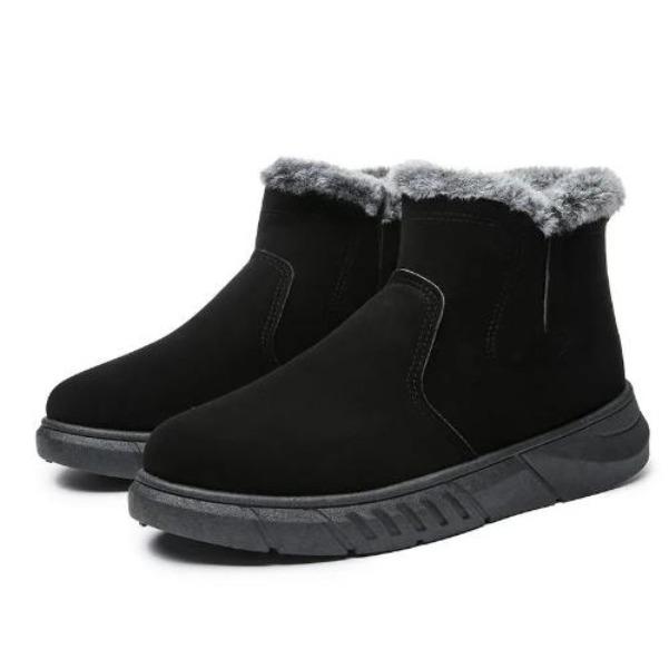 

Snow boots for men winter padded warm cotton shoes with extra fleece short tube zipper boots large size men s shoes M972 44