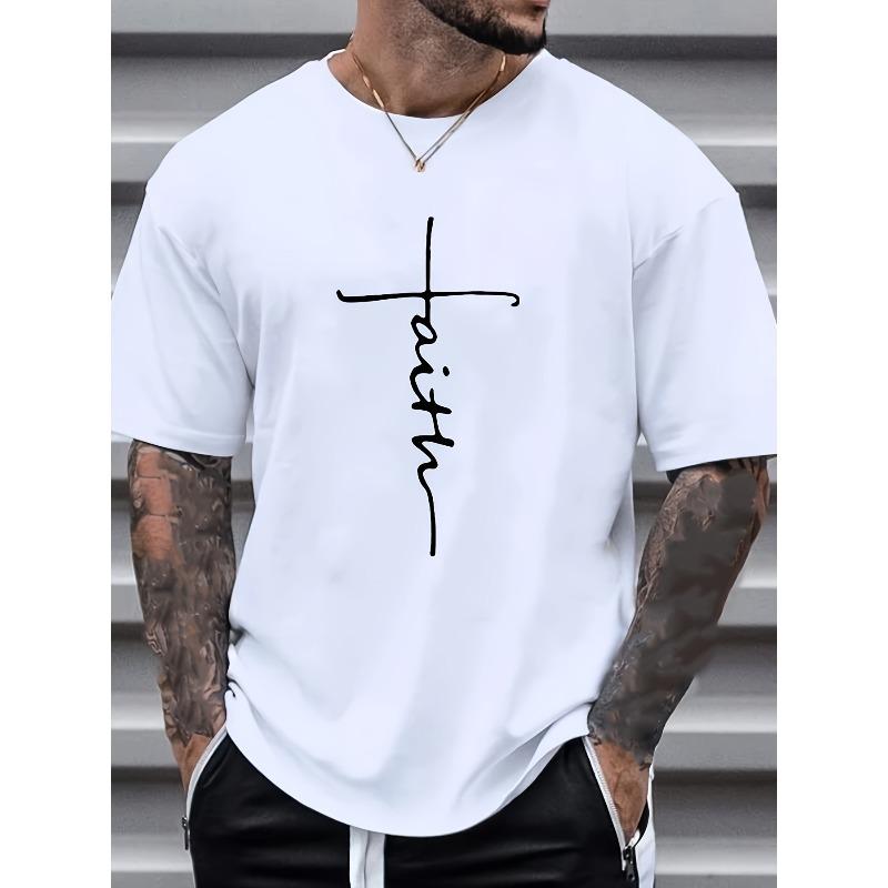 Tallas Europeas Tallas Grandes para Hombre Camisetas Casuales Modernas con Estampado Gráfico Cómodas de Cuello Redondo Manga Corta, Camisetas Sueltas Oversize de Verano