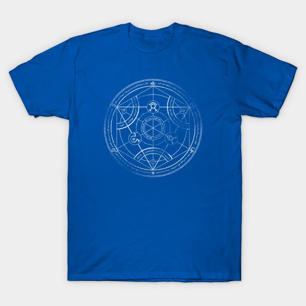 Unisex Fashion TShirt Human Transmutation Circle Print TShirt Plus Size S-5XL T-Shirt 100%Cotton Tops O Neck Short Sleeve Tees