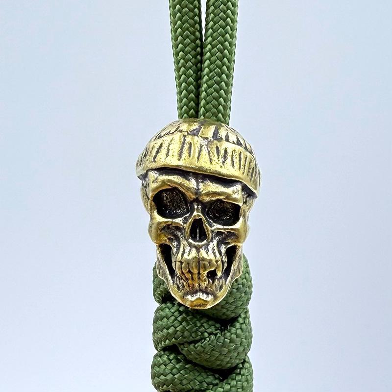 Brass Hatted Skull Head Knife Beads Edc Diy Paracord Woven Bracelets Lanyard Pendants Accessories Outdoor Tool Hangings Charms