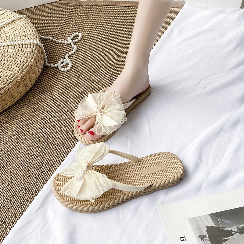 Пляжные сандалии женские тапочки шикарные элегантные модные туфли с бантом на платформе — фото 8