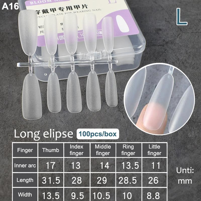 100Pcs/Box Fake Nail Tips Full Cover Coffin Press On Nail Extension Clear Soft Gel Tips False Nail Design Manicure Tools