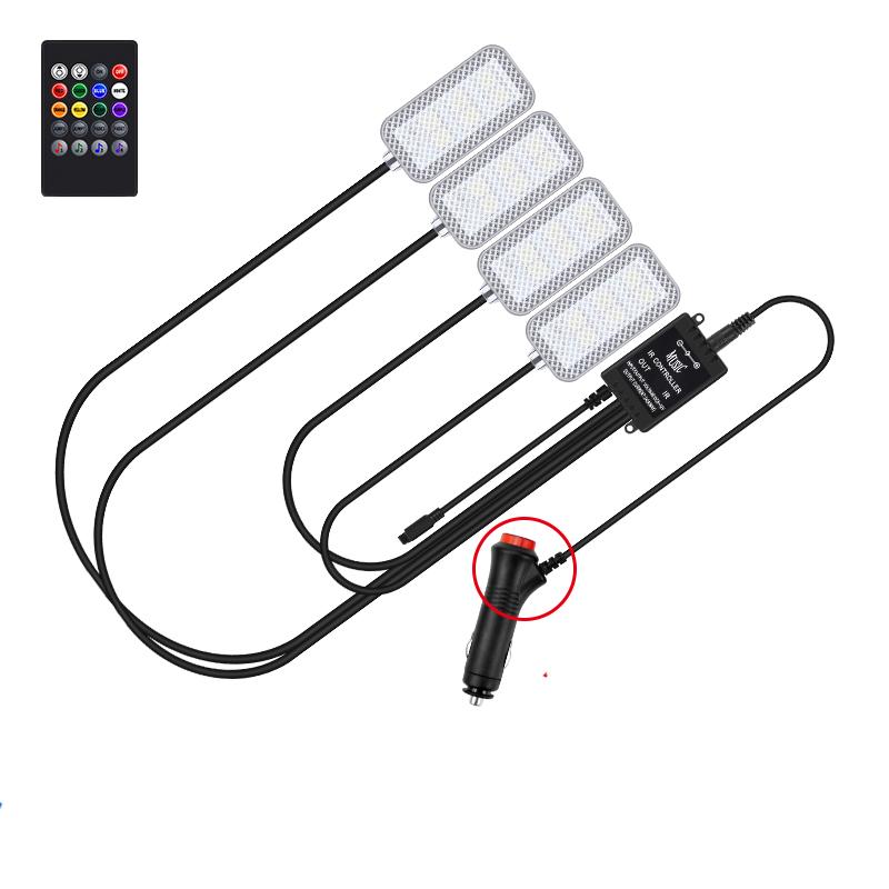 Led Car Foot Ambient Light With USB Neon Mood Lighting Backlight Music Control App RGB Auto Interior Decorative Atmosphere Light