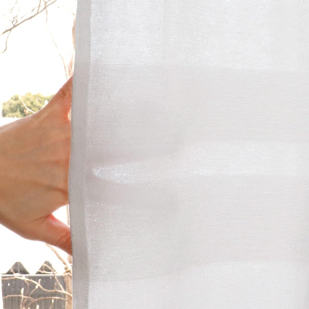 Stylish and Cute Nordic Cafe Curtain by Sunnyday Small Window Sheer Approximately 60cm Wide X 70cm Long Fabric, Tuck, White,