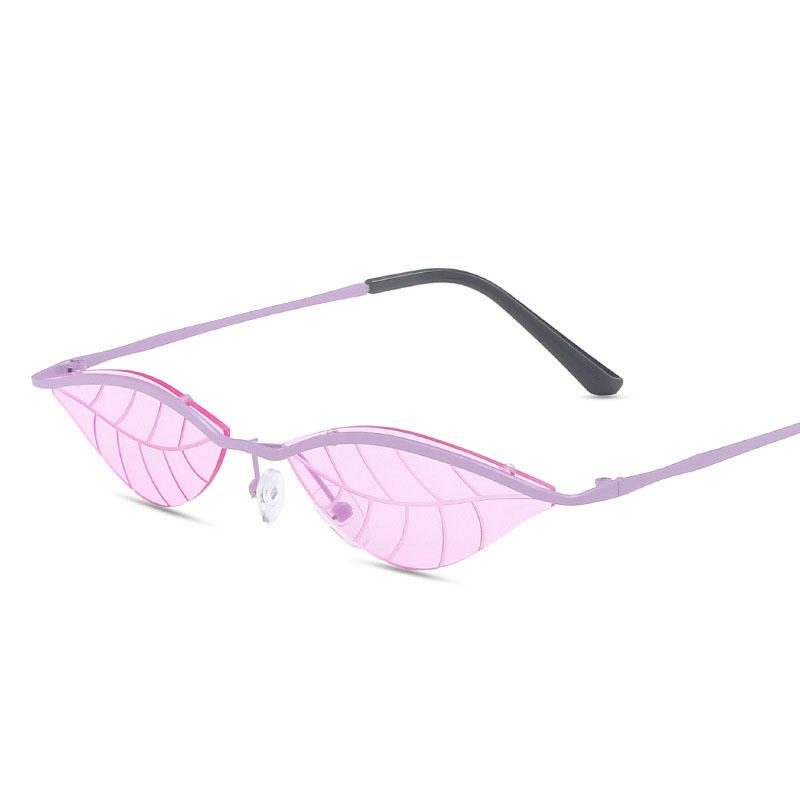 Leaf Shape Sunglasess Women New Trendy Rimless Metal Leg Women's Sun glasses Punk Party Show Female Sunglass