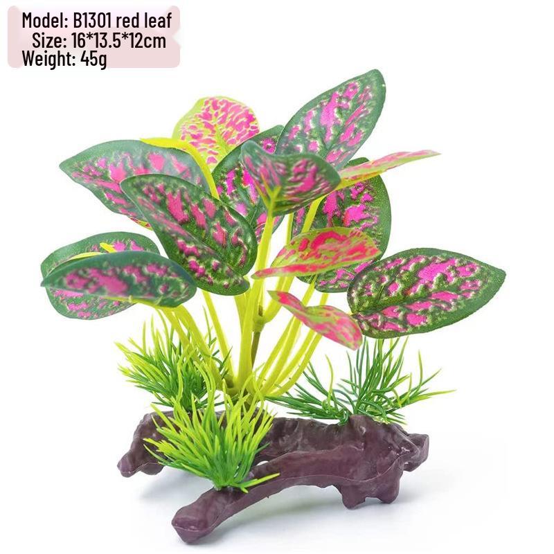 Plastic Driftwood and Bucephalandra Aquarium Decor: Aquatic Turtle Tank Plants & Fish Tank Scenery