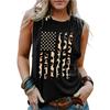 Summer USA American Flag 3D Print Tank Tops Sexy Woman Streetwear Y2k Tops Oversized Vest Off Shoulder Sleeveless Woman Camisole