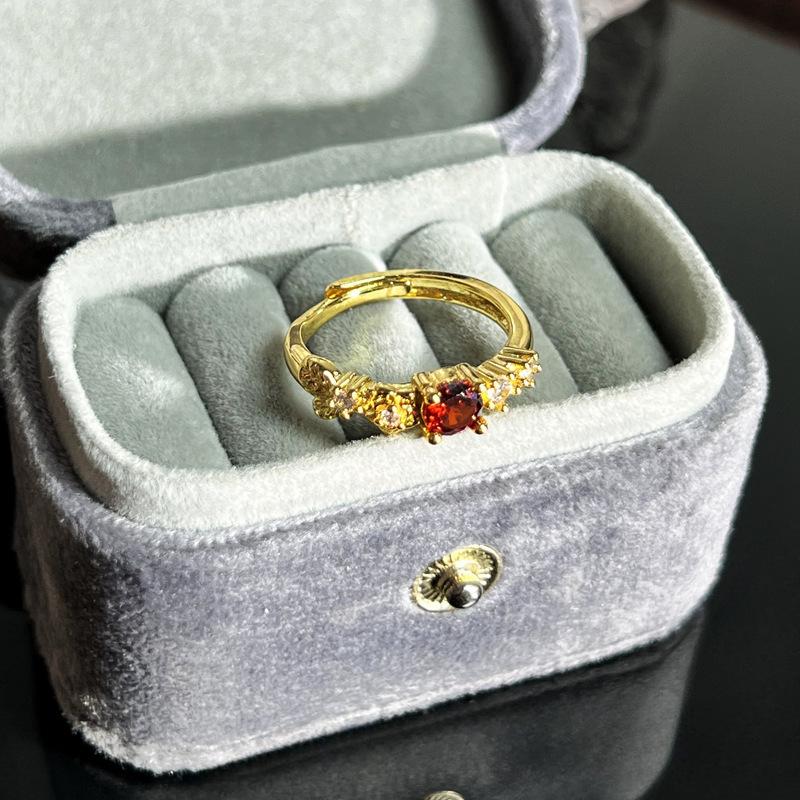 Caibao Series Open Ring Women'S Simple Fashion Niche Design Sweet Cool Light Luxury High-End Accessories