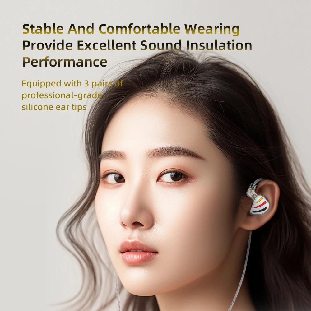 QKZ ODIN Earphones HIFI Monitoring Vocal 3-Level Tuning Switch Metal Heavy Bass Earbuds Dynamic Sport Music Headsets D-Fi Castor