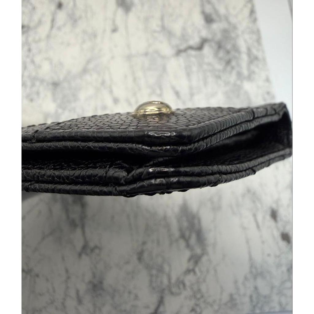 Used CHANEL Matelass Caviar Skin Long Wallet Black