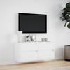 TV Wall Cabinet with LED Lighting White 100 x 31 x 45 cm