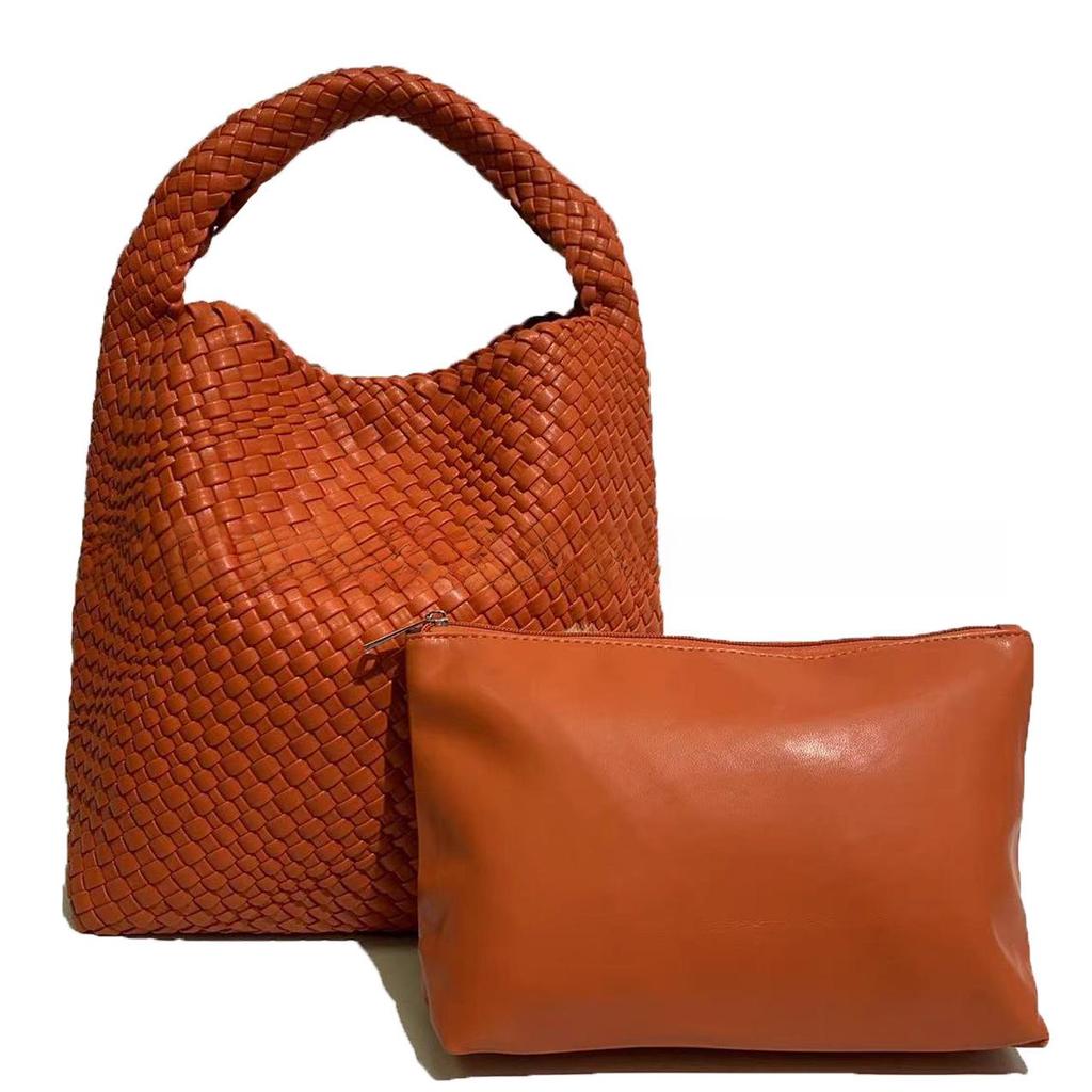 Women's Large Capacity Cross-Border Woven Shoulder Bag - Versatile Shopping & Commuter Tote