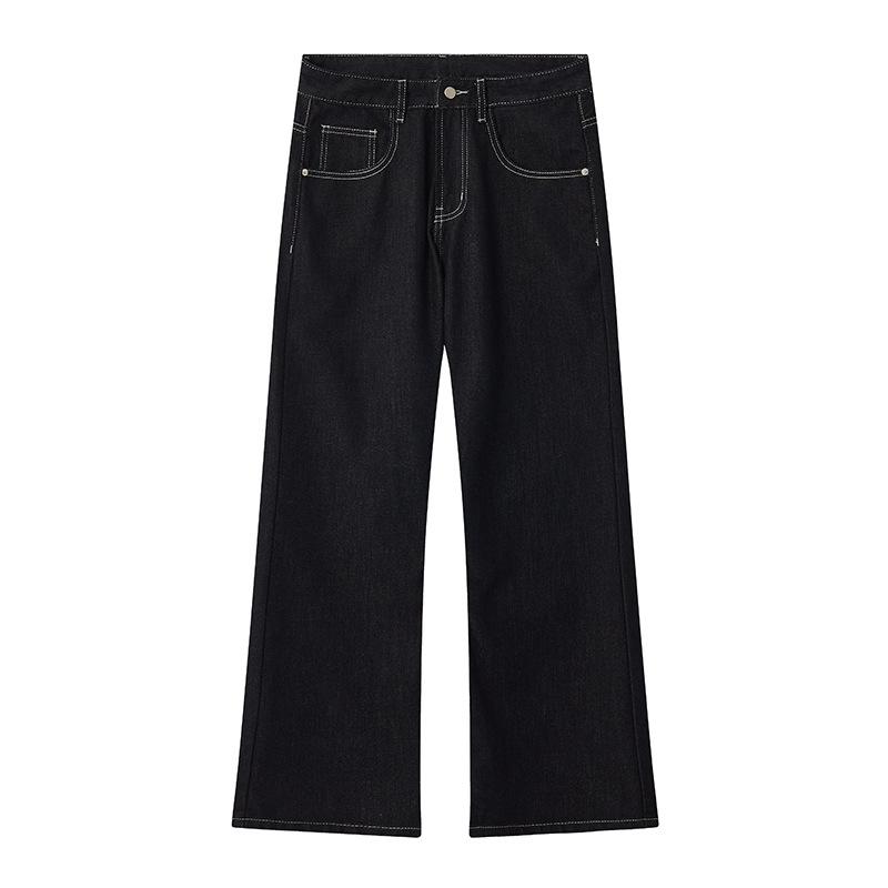 New Autumn Style Slight Flare Jeans for Men's Original Color Texture Handsome Bell-bottom Pants