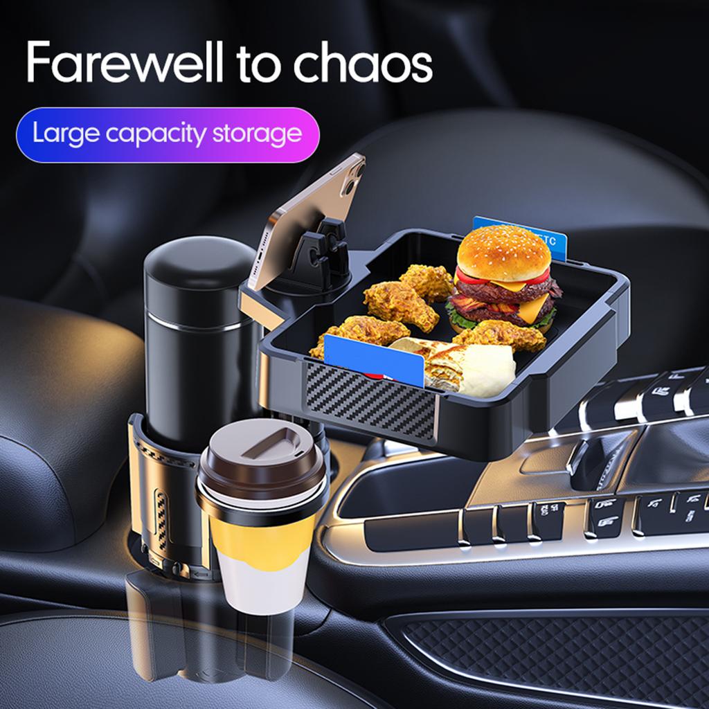 Cup Holder Tray for Car Dual Cap Holder 4IN1 Adjustable Car Cup Holder Multifunctional Car Drink