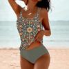 Retro-Print Badeanzug für Damen - Bermuda-Strandmode für das Meer