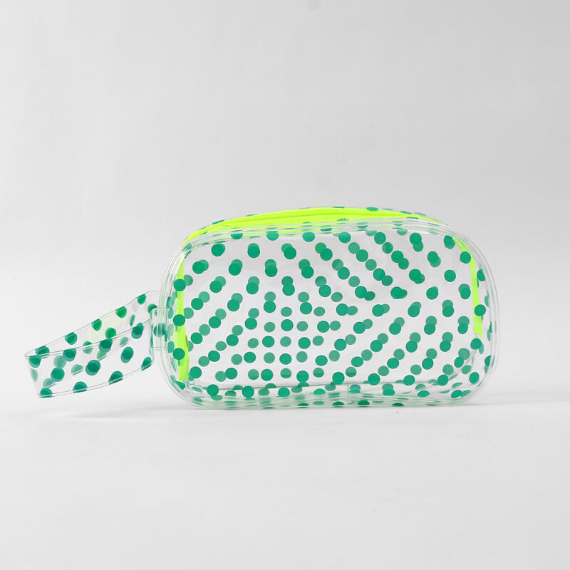 Прозрачный косметический мешочек в горошек