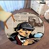 Custom Name Sherlock Holmes Printed Round Rug Carpet Chair Rug Area Rug Entryway Doormats,for Office Chair Living Room Bedroom Kitchen Room.