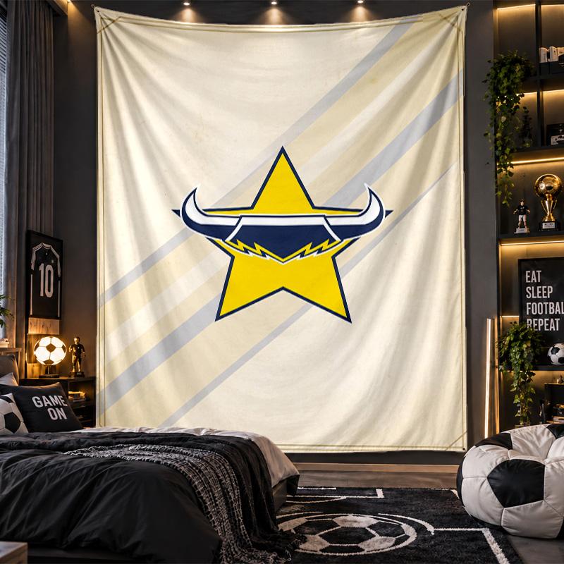Wall Hanging Tapestry North Queensland Cowboys Print Cloth for Living Room Bedroom Home Decor