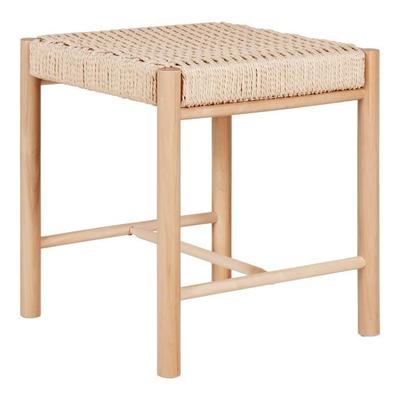 Poplar Stool with Natural Wicker Seat House Nordic Abano