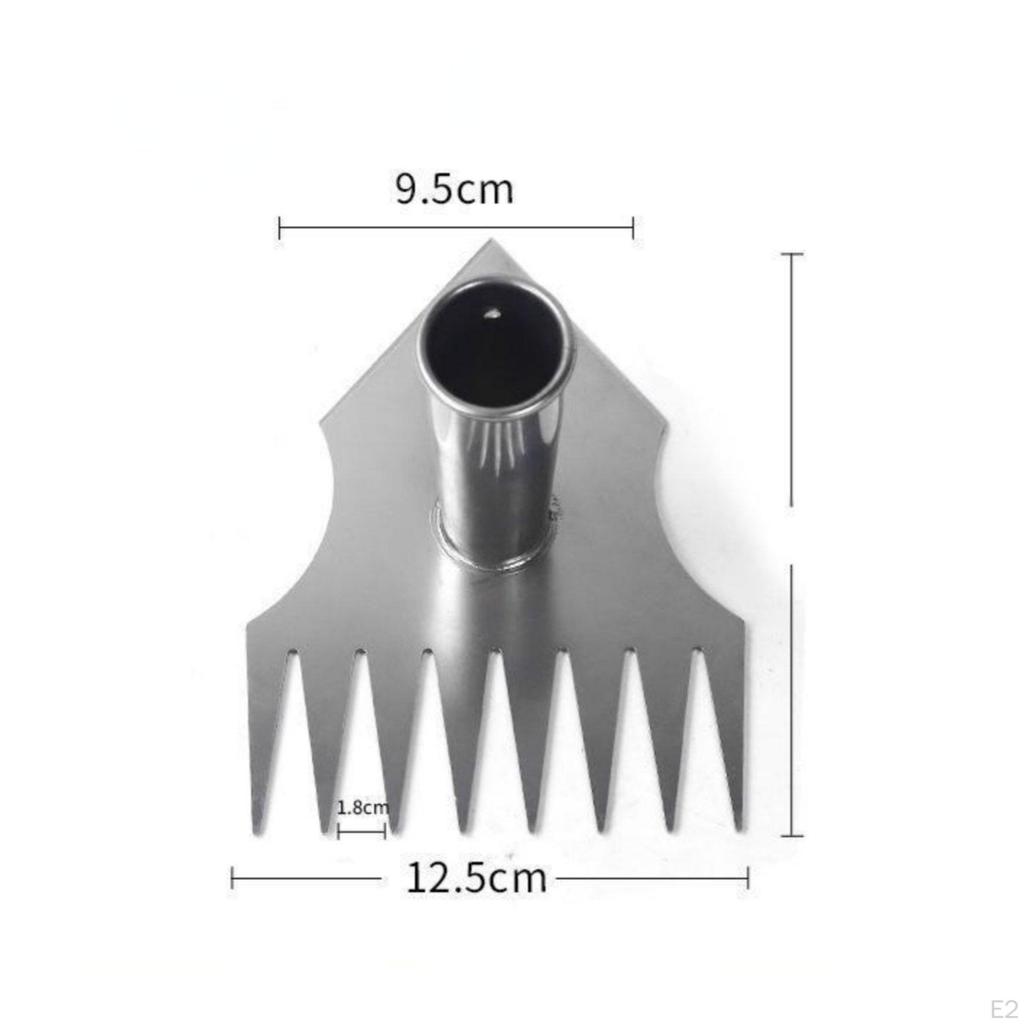 2 in 1 Hoe Rake MultiFunctional Dual Head Heavy Duty 8 Tine Garden Weeder for Gardeners,