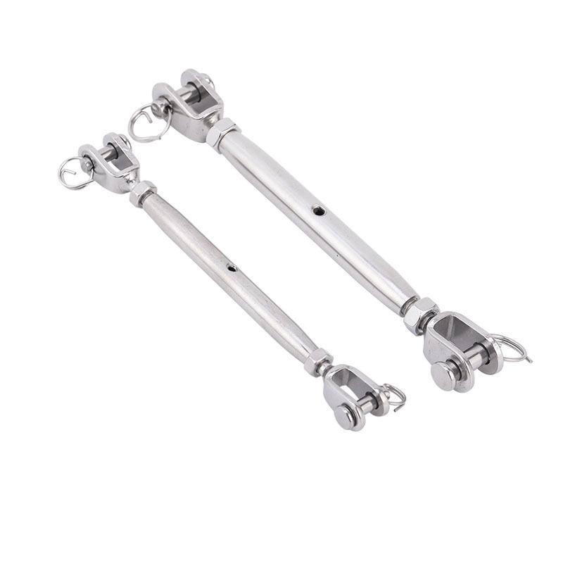 304 Stainless Steel Closed Body Fork Turnbuckle Wire Rope Tensioner - Open Type, Marine Rigging. M5