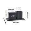Creative Wooden Desk Item Combines Digital Alarm Clock With Pen Storage Section faint Setting And Three Alarm picks