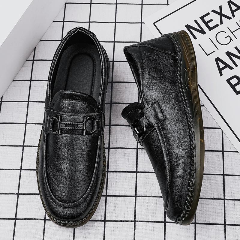 

Мужская кожаная обувь Деловая формальная обувь Повседневная офисная школьная обувь Черная кожаная обувь для мужчин JZ-6138 44 чёрный