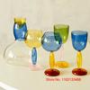 Creative Colored Goblet Wine Glass Nordic Decor Sweet Contrast Color Glasseware Barware Luxury Burgundy Bordeaux Cup Decanter
