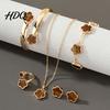Lightweight Structure Jewelry Set 5Pcs/Set Women Lucky Flower Decor Sparkling Rhinestones Fashionable