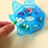 Compact Octagonal 7-Grid Transparent Pill Organizer - Dustproof, Portable, and Colorful