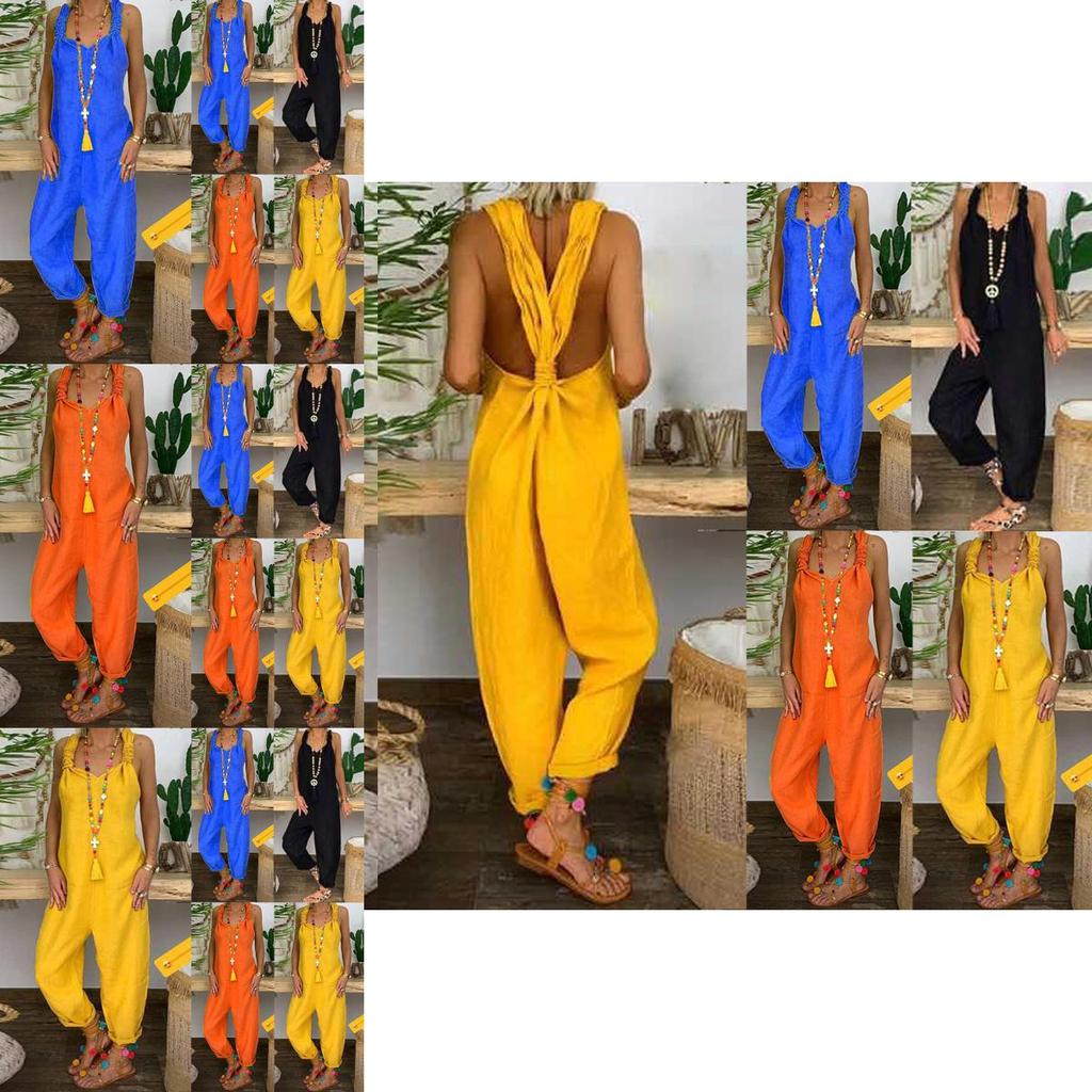 Stylish Women Casual Loose Jumpsuit With Sleeveless Design For Effortless Chic