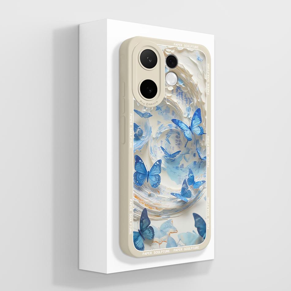 For Vivo V60 Lite Case Candy Painted Flower Phone Back Cover For Vivo V 60 Soft Liquid Silicone Anti Drop Full Protection Bumper